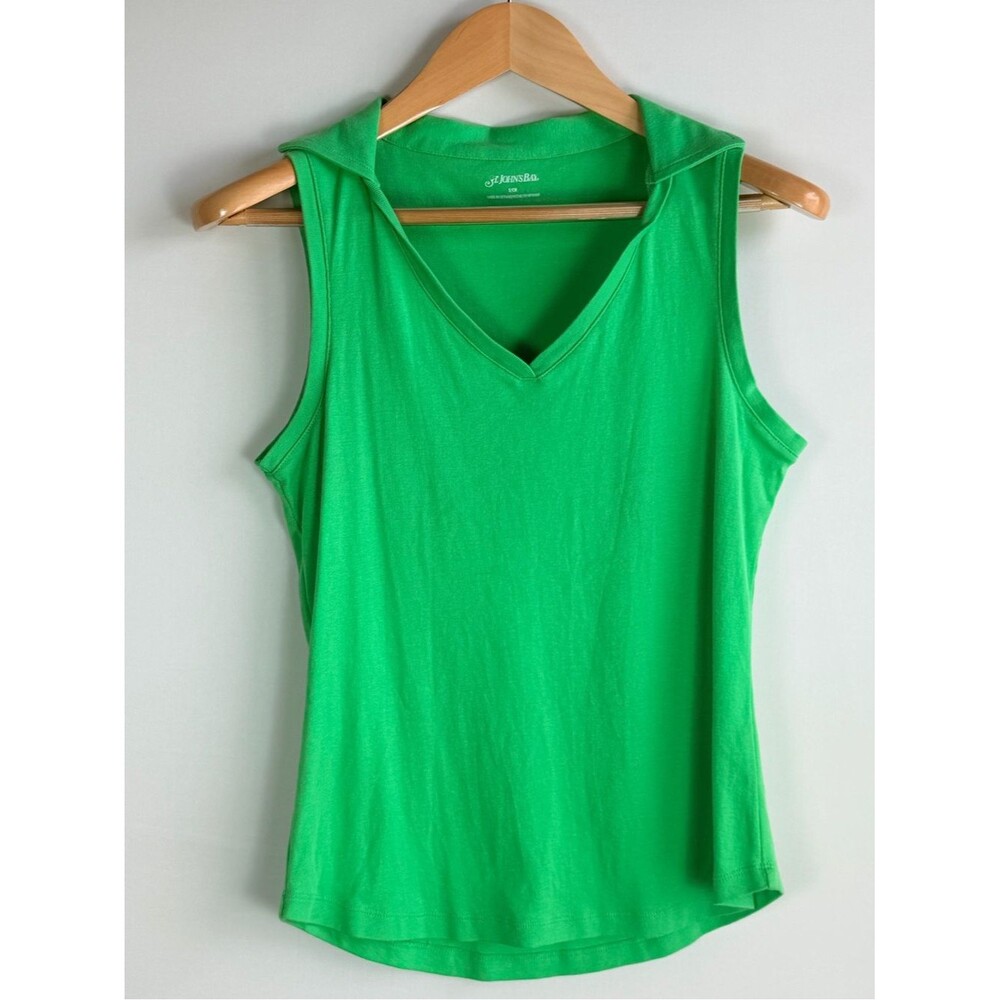 St. John’s Bay Green Sleeveless Hooded V Neck Cotton Top Small